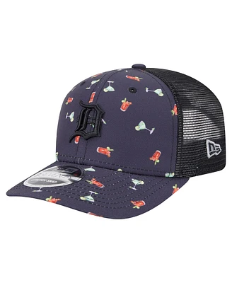 New Era Men's Black Detroit Tigers Adventure Drinks Pattern 9SEVENTY Stretch-Snap Hat