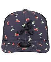 New Era Men's Black Atlanta Braves Adventure Drinks Pattern 9SEVENTY Stretch-Snap Hat