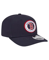 New Era Men's Navy Boston Red Sox Circle Patch 9SEVENTY Stretch-Snap Hat