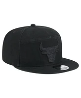 New Era Men's Black Chicago Bulls Adventure Canvas Split Panel 9FIFTY Snapback Hat