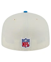 New Era Men's White/Blue Detroit Lions Throwback Main 59FIFTY Fitted Hat