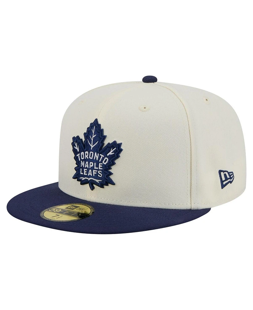 New Era Men's White Toronto Maple Leaf's Chrome Two-Toned 59FIFTY Fitted Hat