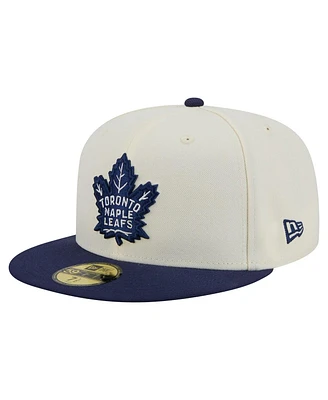 New Era Men's White Toronto Maple Leaf's Chrome Two-Toned 59FIFTY Fitted Hat