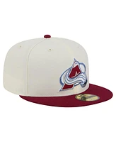 New Era Men's White Colorado Avalanche Chrome Two-Toned 59FIFTY Fitted Hat