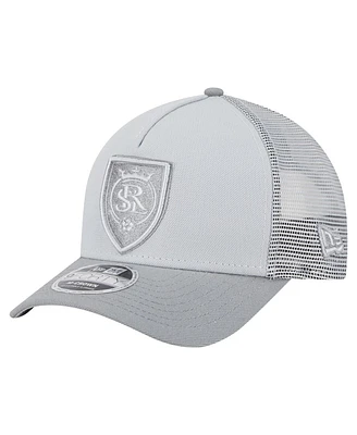 New Era Men's Gray Real Salt Lake Color Pack 9FORTY A-Frame Adjustable Trucker Hat
