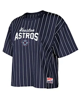 New Era Women's Navy Houston Astros 2025 City Connect Boxy Pinstripe T-Shirt