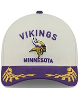 New Era Men's Cream/Purple Minnesota Vikings 2025 Nfl Draft 9FORTY A-Frame M-Crown Adjustable Hat