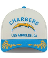 New Era Men's Cream/Powder Blue Los Angeles Chargers 2025 Nfl Draft 9FORTY A-Frame M-Crown Adjustable Hat