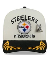 New Era Men's Cream/Black Pittsburgh Steelers 2025 Nfl Draft A-Frame 59FIFTY Fitted Hat