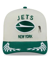 New Era Men's Cream/Green York Jets 2025 Nfl Draft A-Frame 59FIFTY Fitted Hat