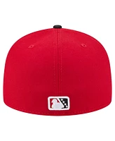 New Era Men's Red/Black Birmingham Barons Authentic Collection 59FIFTY Fitted Hat