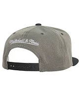 Mitchell & Ness Men's Gray Colorado Rockies Basic Flip Snapback Hat
