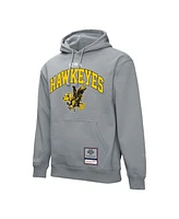 Mitchell & Ness Men's Heather Gray Iowa Hawkeyes Classic Arch Pullover Hoodie