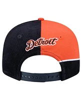 New Era Men's Navy/Orange Detroit Tigers Retro Split Corduroy Snapback Hat