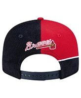 New Era Men's Navy/Red Atlanta Braves Retro Split Corduroy Snapback Hat
