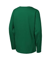 Outerstuff Big Boys and Girls Kelly Green Philadelphia Eagles Super Bowl Lix Champions Retro Diamond Long Sleeve T-Shirt