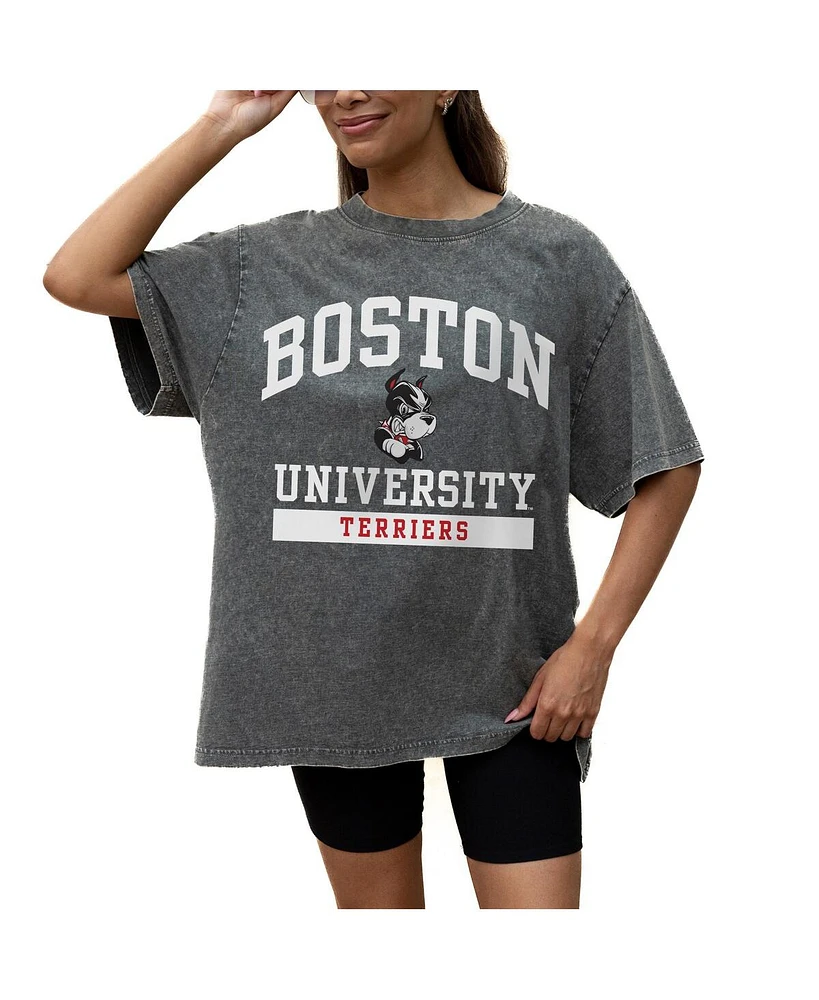 Gameday Couture Women's Grey Boston University Oversized Snow Wash T-Shirt