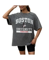 Gameday Couture Women's Grey Boston University Oversized Snow Wash T-Shirt
