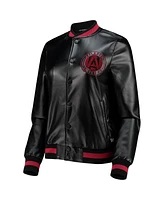 The Wild Collective Women's Black Atlanta United Fc Full-Snap Bomber Jacket
