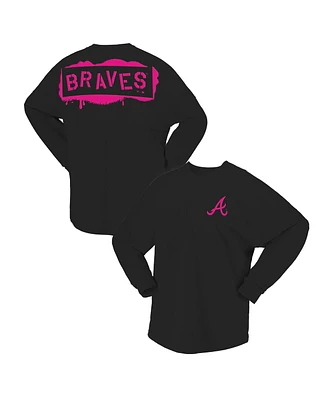 Fanatics Women's Black Atlanta Braves Neon Jersey Long Sleeve T-Shirt