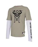 Stadium Essentials Men's Tan Inter Miami Cf Status Long Sleeve T-Shirt