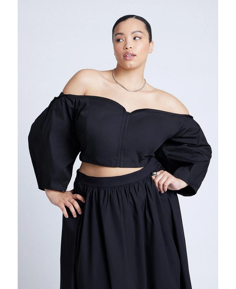 Eloquii Plus Off The Shoulder Sweetheart Neckline Top
