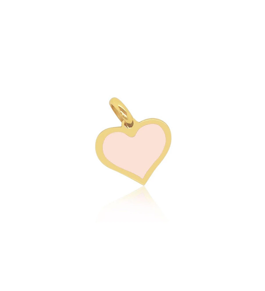 The Lovery Pink Pearl Heart Charm 14K Gold