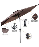 Gymax 9 Ft Patio Table Market Umbrella Yard Outdoor w/ Heavy-duty Base