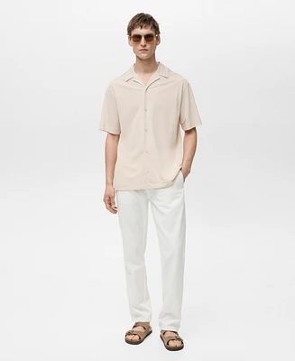 Mango Men's Bowling Collar Modal Shirt