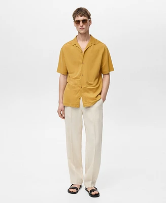 Mango Men's Bowling Collar Modal Shirt