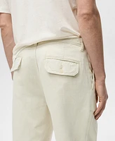 Mango Men's Regular-Fit Pleated Cotton-Linen Jeans