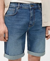 Mango Men's Slim-Fit Denim Bermuda Shorts