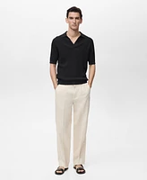 Mango Men's Structured Fine-Knit Polo Shirt