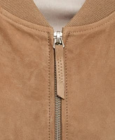 Mango Men's Suede Leather Bomber Jacket