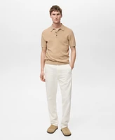 Mango Men's Structured Knitted Slim-Fit Polo Shirt