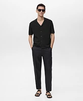 Mango Men's Pointelle Detail Knitted Shirt