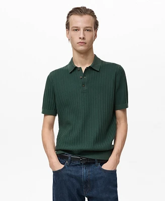 Mango Men's Slim-Fit Fine-Knit Polo Shirt