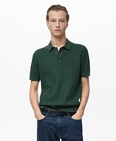 Mango Men's Slim-Fit Fine-Knit Polo Shirt