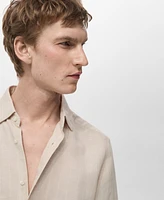 Mango Men's Linen Pinstripe Shirt