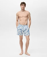 Mango Men's Floral Print Swim Trunks