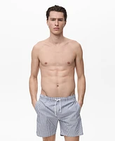 Mango Men's Seersucker Swim Trunks