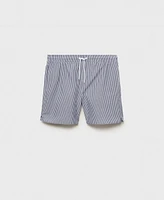 Mango Men's Seersucker Swim Trunks