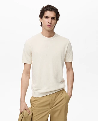 Mango Men's Cotton Fine-Knit T-Shirt
