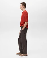 Mango Men's Structured Knit Polo Shirt