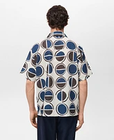 Mango Men's Printed Short-Sleeved Shirt