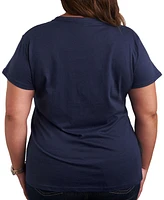 Hybrid Apparel Plus Bunny Easter Graphic Crew Neck T-Shirt
