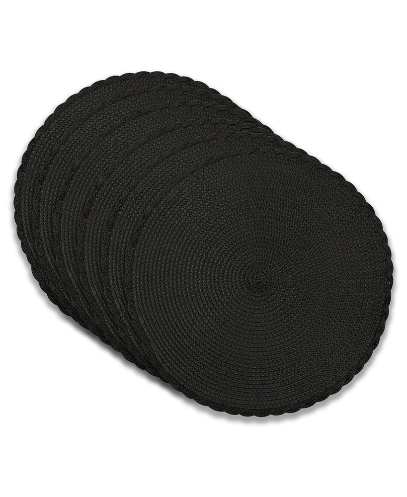 Dainty Home Braided 15" Round Woven Placemats Set of 6 - Durable, Reversible & Non-Slip Table Mats