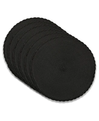 Dainty Home Braided 15" Round Woven Placemats Set of 6 - Durable, Reversible & Non-Slip Table Mats