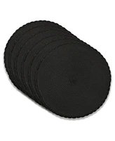 Dainty Home Braided 15" Round Woven Placemats Set of 6 - Durable, Reversible & Non-Slip Table Mats