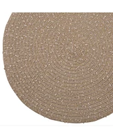 Dainty Home Boucle 15" Round Woven Placemats Set of 6 - Durable, Reversible & Non-Slip Table Mats